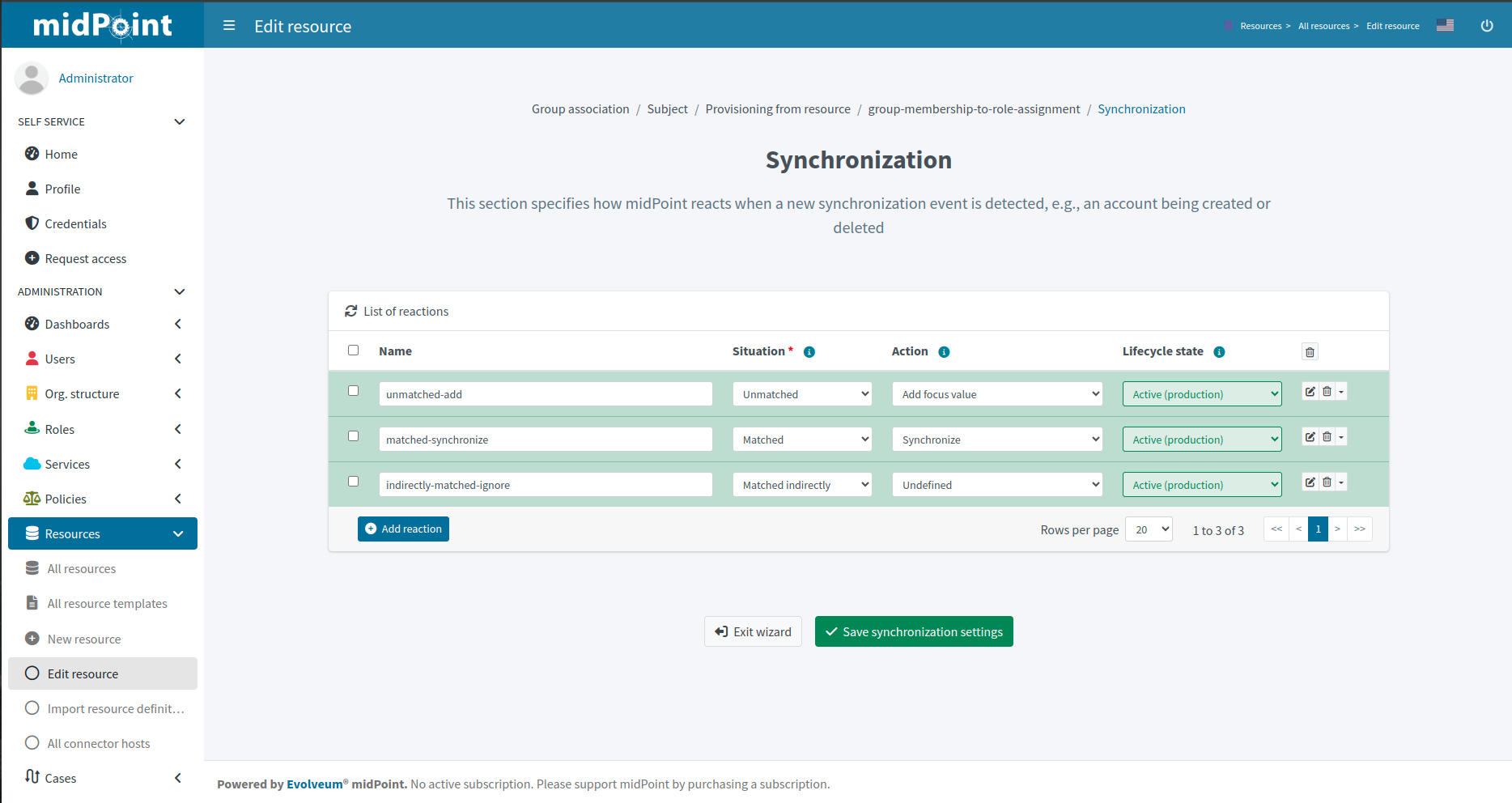 step 3 synchronization table