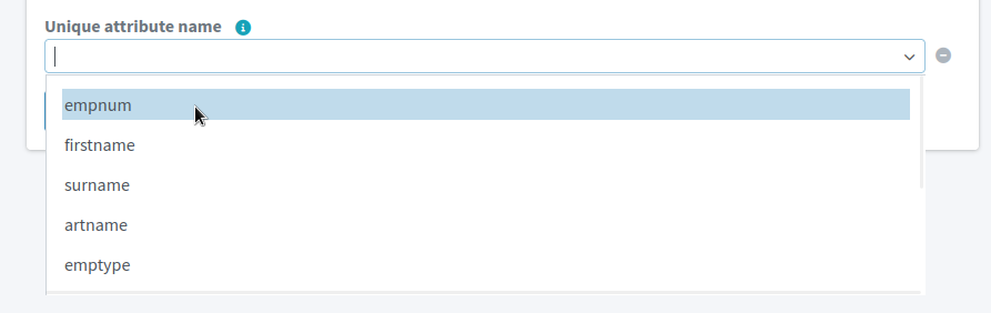 Discovered fields selector